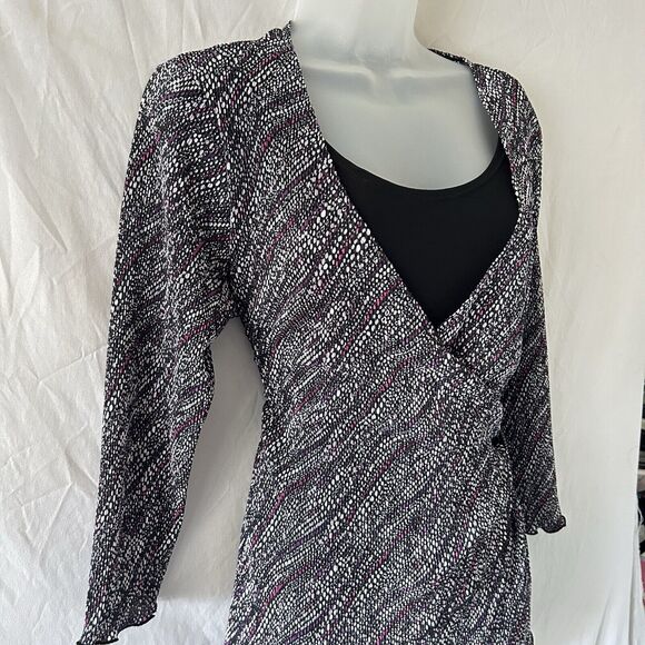 Notations Y2k Faux Wrap Top L Office Siren Secretary Librarian Corpcore - Picture 6 of 14
